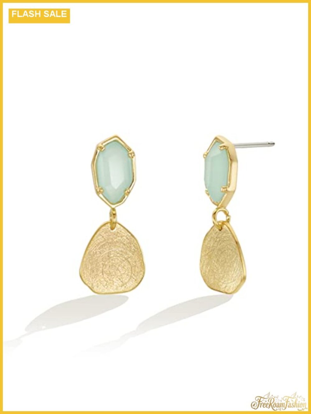 14K Gold Plated Crystal Dangle Earrings Lightweight Drop Fashion